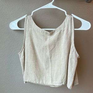 Linen cropped shirt